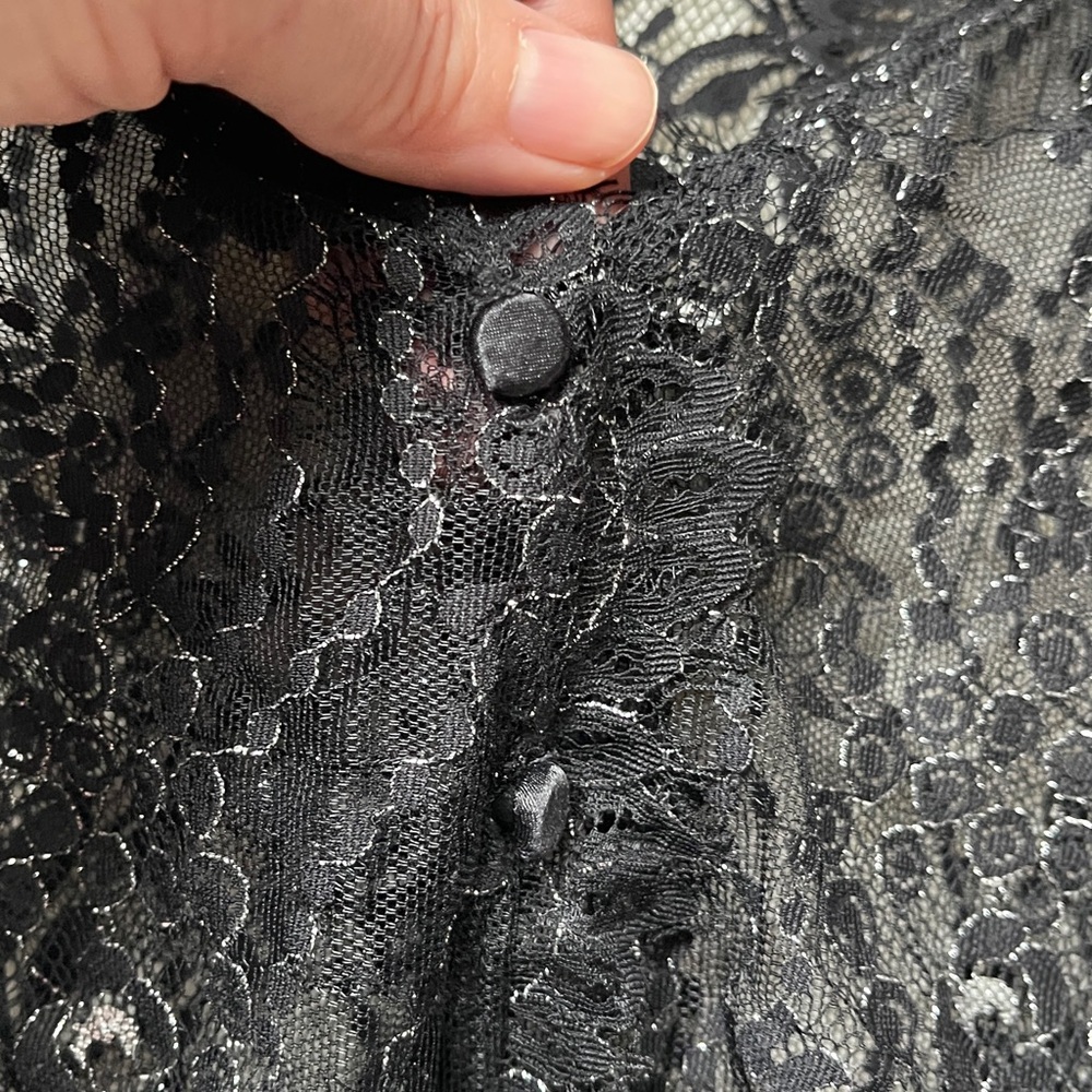 Vintage Y2K EXPRESS Black Lace Top - Picture 4 of 10